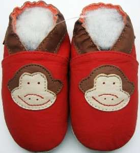 soft sole leather baby shoes mini shoe zoo monkey red 6 12m  