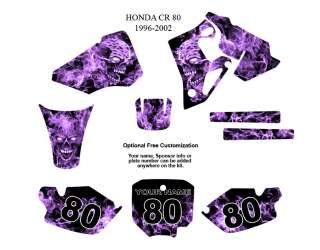 Honda CR80 1996 2002 MX Bike Graphic Kit Purple Zombie  