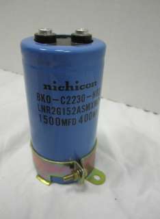 NICHICON 1500 MFD/400 WV ELECTROLITIC CAPACITOR BKO C2230 H03 