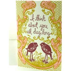 old school stationers all day long letterpress love greeting card NEW!