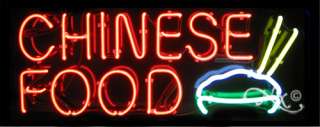 NEON SIGN CHINESE FOOD 13 x 32 500 0368 led open  
