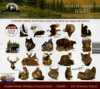 DAKOTA   LS0401 North American Wildlife 5x7  EMBROIDERY  