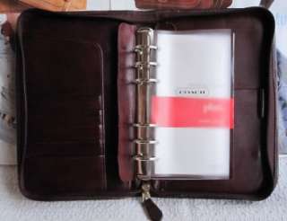   BURGUNDY LEATHER ZIP AROUND SIX RING ORGANIZER CASE MENS OR WOMANS