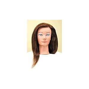   : Elite 18 long Deluxe Mannequin Head with Brown Hair #4318: Beauty