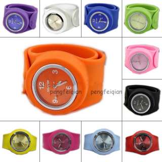 Silicone Wristwatch Unisex Bracelet Sports All Size DIY Colorful Slap 