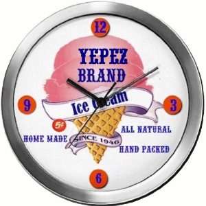  YEPEZ 14 Inch Ice Cream Metal Clock Quartz Movement 