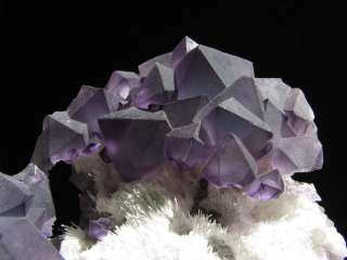 Purple Fluorite Octahedrons On Matrix DIsplay Specimen  