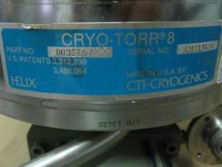 CTI Cryogenics PN: 8033167 CRYO TORR 8 VACUUM PUMP  