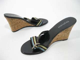 NEW FARYLROBIN Black Brown Blue Wedge Open Toe Sandals  