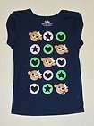 justice girls pajama top monkey sleep shirt girls size 10 12 blue pjs