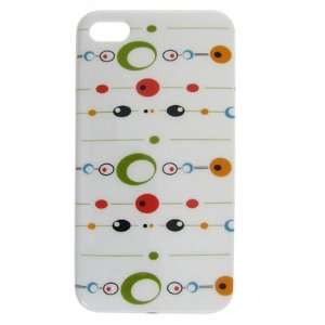   Dots Circle Print IMD White Hard Plastic Back Case for iPhone 4 4G 4GS