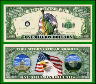 100 Factory Fresh Lady Liberty Million Dollar Bills  