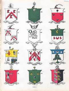 24 IRISH Surnames Coats of Arms 100+ years old Antique  
