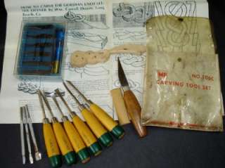 Miller Falls Carving Tools #106C Woodcarving + Warren Tools + Leather 