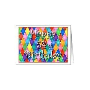  54 Years Old Colorful Birthday Cards Card: Toys & Games