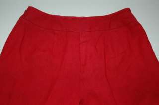 TALBOTS Womens Linen Brick Red Cropped Pant Suit Size 6  