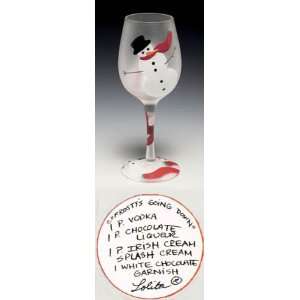  Love My Wine FROSTYS GOING DOWN Winter WINE GLASS: Kitchen & Dining