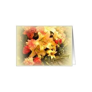  5th Anniversary   Cream bouquet Card Health & Personal 