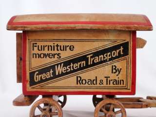 Estate Folk Art Advertising Great Western Transport Horse Drawn Wagon 