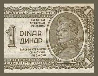 DINAR Banknote YUGOSLAVIA 1944   Soviet SOLDIER   EF+  