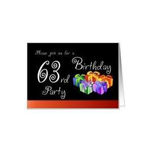  63rd Birthday Party Invitation   Gifts Card Toys & Games