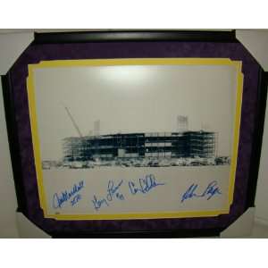  NEW Purple People Eaters SIGNED SUEDE Framed 16X20 JSA 
