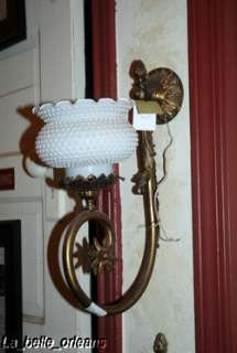 AMERICAN SINGLE BRASS ELECTRIFIED GAS WALL SCONCE. L@@K  