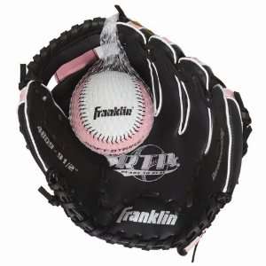 Franklin Field Flex Teeball Glove and Ball   Black/Pink  