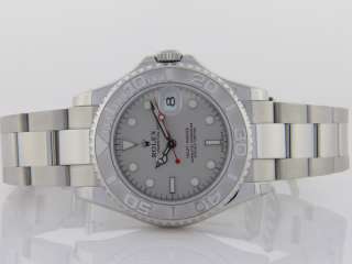 ROLEX YACHTMASTER S/STEEL MIDSIZE PLATINUM BEZEL MINT  