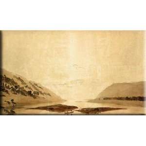 Mountainous River Landscape (Day Version) 30x18 Streched Canvas Art by 