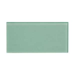  Frosted Sage Green Glass Subway Tile 3 x 6 Sample: Home 