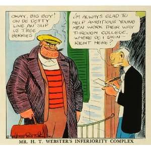  1933 Print Harold Webster New York Comic Strip College 