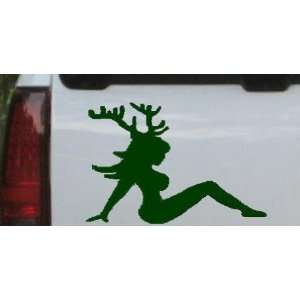  6in X 6.2in Dark Green    Sexy Chic Mud Flap Woman with 