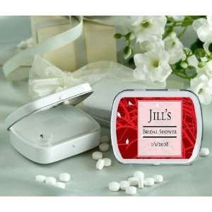 Baby Keepsake: Red Winter Theme Personalized Glossy White Hinged Mint 