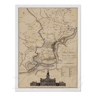 Philadelphia Plan Map 1777 40x53Poster Pennsylvania  