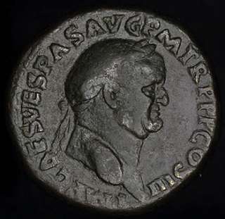 Ancient Roman bronze Sestertius coin Vespasian 69 79  