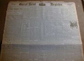 1892 Kansas newspaper DALTON GANG RAIDS COFFEYVILLE  areKILLED by 