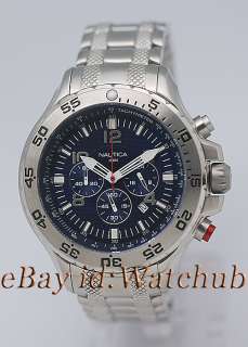 NAUTICA MENS S.W.A.T SOLID SURGICAL STAINLESS STEEL NST CHRONO 