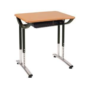 Illustration Classroom Desk with Bookbox and WoodStone Top 