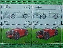 1930 MG M TYPE MIDGET CAR COLLECTORS 50 STAMP SHEET  