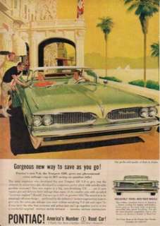 1959 green Pontiac Wide Track Car Tempest 420E Car Ad  
