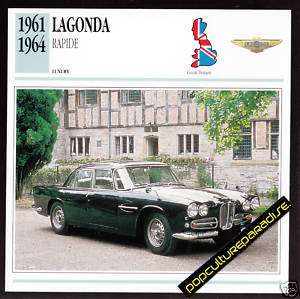 1961 1962 1963 1964 LAGONDA RAPIDE Car PICTURE CARD  