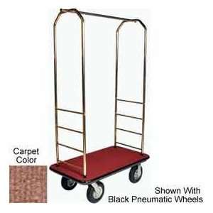  Easy Mover Bellman Cart Brass, Tan Carpet, Black Bumper, 8 