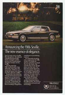 1986 Cadillac Seville The New Essence of Elegance Ad  