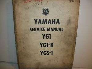 VINTAGE FACTORY YAMAHA YGS 1 YG1 SERVICE MANUAL  