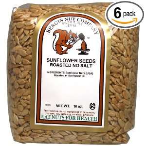 Bergin Nut Company Sunflower Nuts, Roasted No Salt, 16 Ounce Bags 