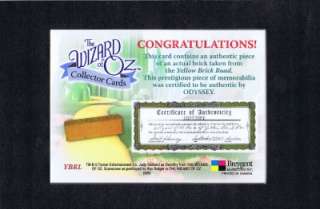 Breygent Wizard of Oz Yellow Brick Road Prop Card 5 x 7  