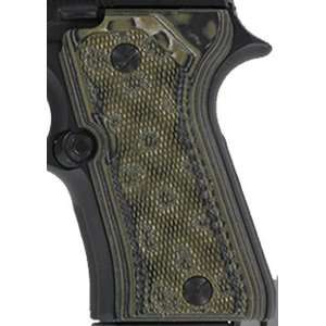  Hogue Beretta 92 Compact Grips Checkered G 10 Green 