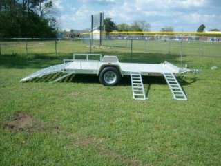 ALUMA 8112 aluminum trailer double atv with side load ramps and 