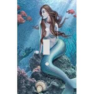 Mermaid on a Sea Rock Decorative Switchplate Cover: Home 